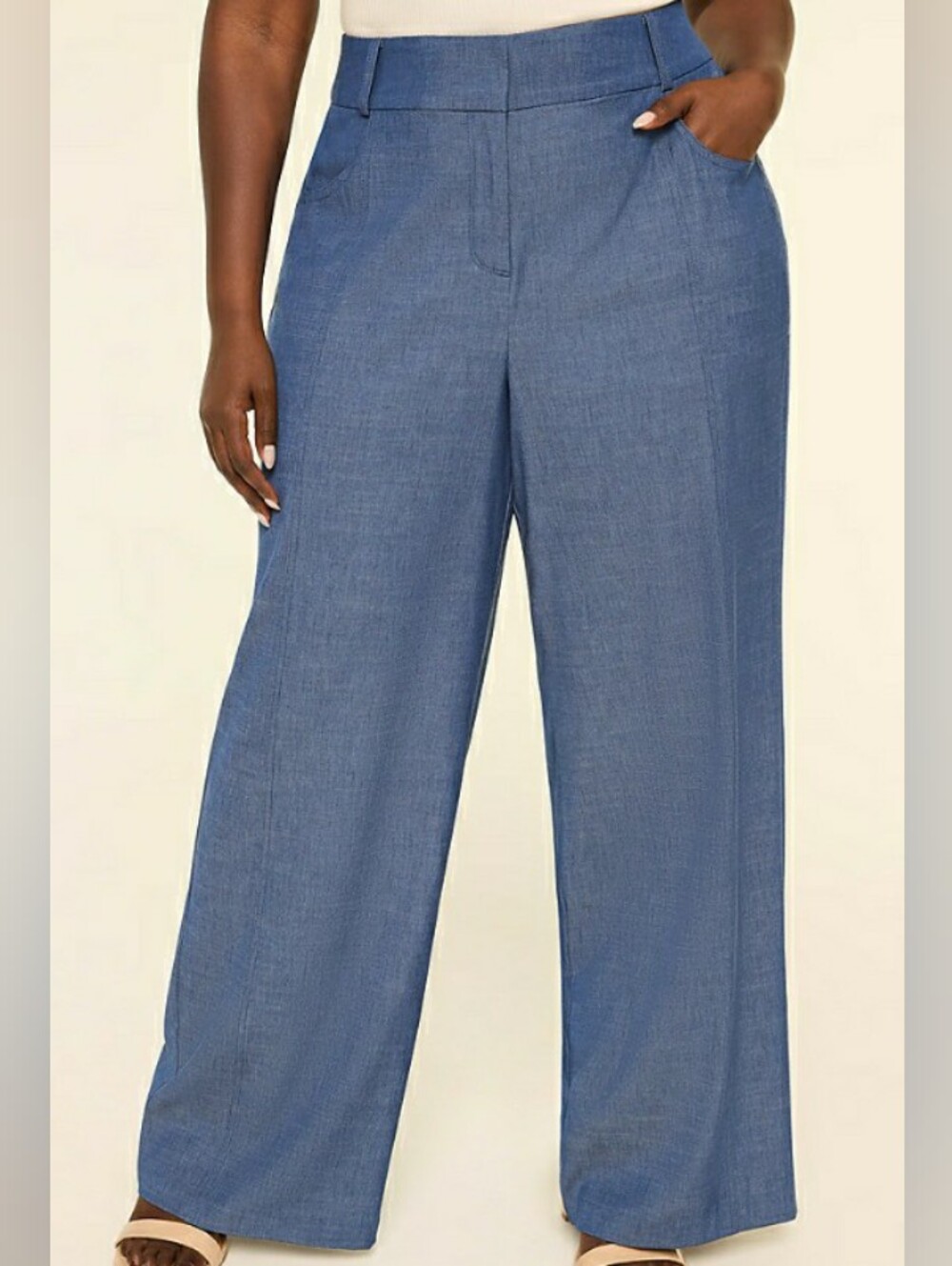 Lane Bryant The Perfect Drape Wide Leg High Rise Light Mint Green Pants 20 NWT